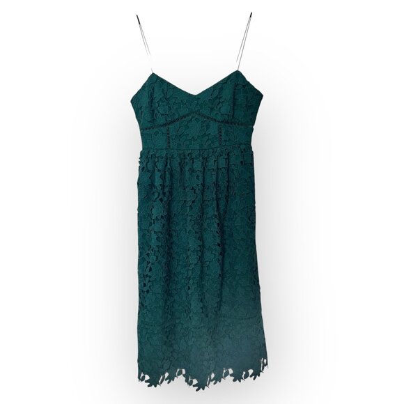 Club Monaco Green Lace Midi Dress Size 4 - Picture 3 of 12
